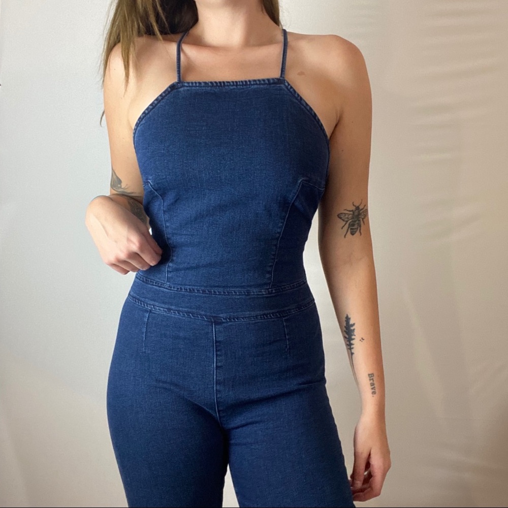 Denim Bellbottom Jumpsuit